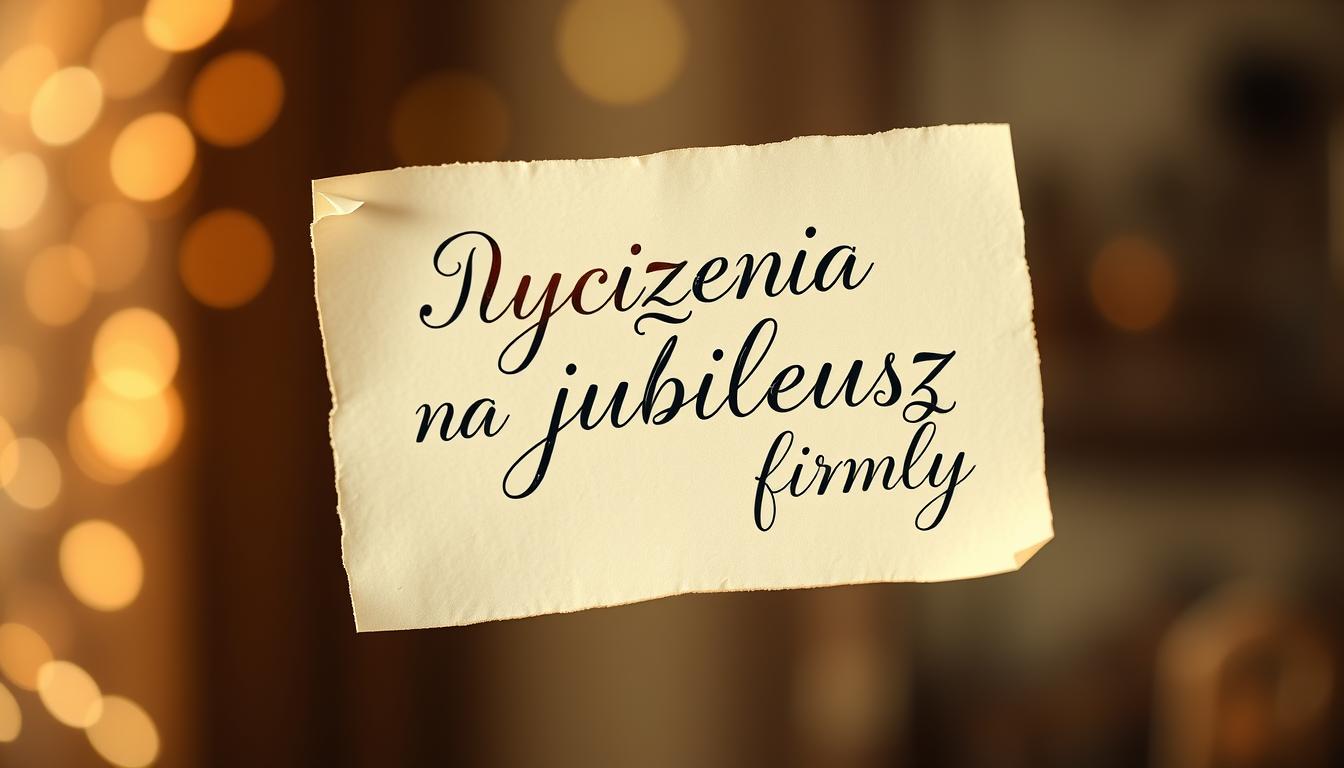 Życzenia na jubileusz firmy