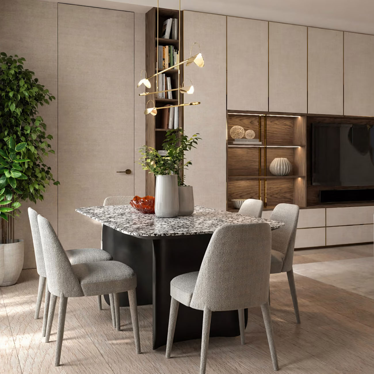 elegancka jadalnia w salonie, projekt Estilo Design